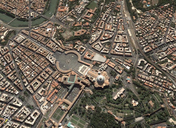 Roma dall'alto, sempre vista da Google