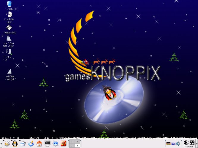 Il desktop di gamesKNOPPIX